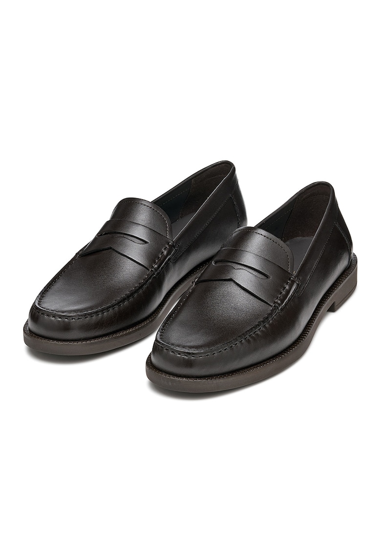 Pantofi loafer de piele - Maro inchis