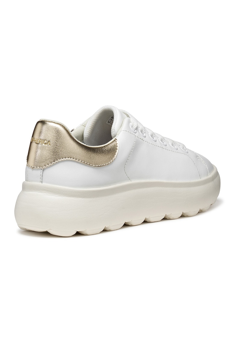 Pantofi sport de piele cu talpa masiva - Alb/Auriu