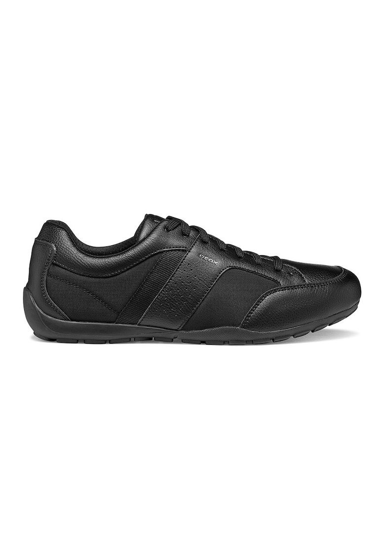 Pantofi sport cu varf rotund si garnituri din materia textil - Negru