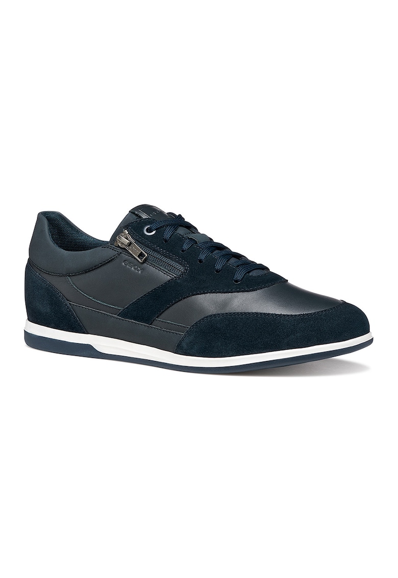 Pantofi sport Renan din piele si fermoar decorativ - Bleumarin
