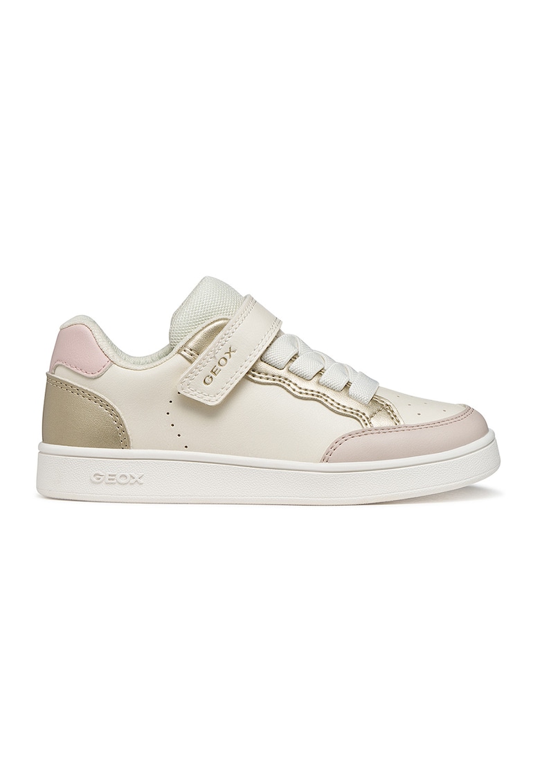 Pantofi sport Eclyper de piele ecologica si material textil cu velcro - Auriu/Bej deschis