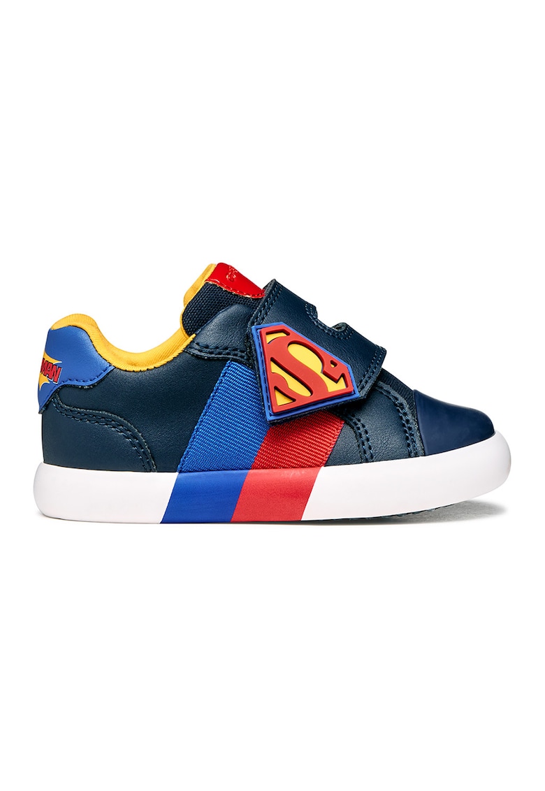Pantofi sport cu detalii desene animate si velcro - Rosu/Albastru royal/Bleumarin