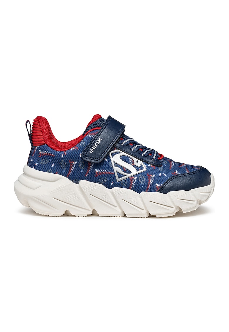 Pantofi sport Flexyper Fast cu model Superman - Rosu/Bleumarin