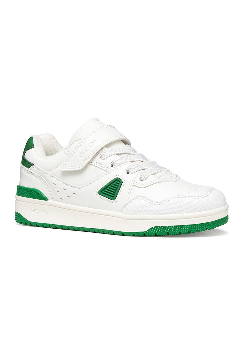 Pantofi sport Washiba din piele ecologica cu velcro - Alb/Verde