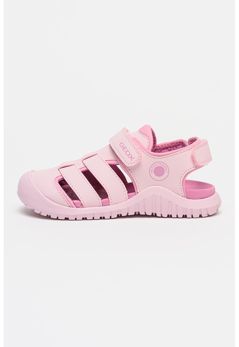 Sandale fisherma cu benzi velcro Fusbetto - Roz pastel