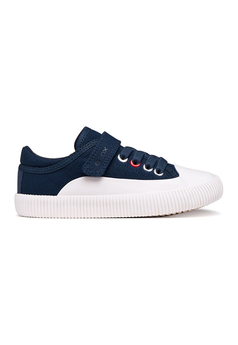 Tenisi low-cut cu velcro Tippeste - Alb/Bleumarin