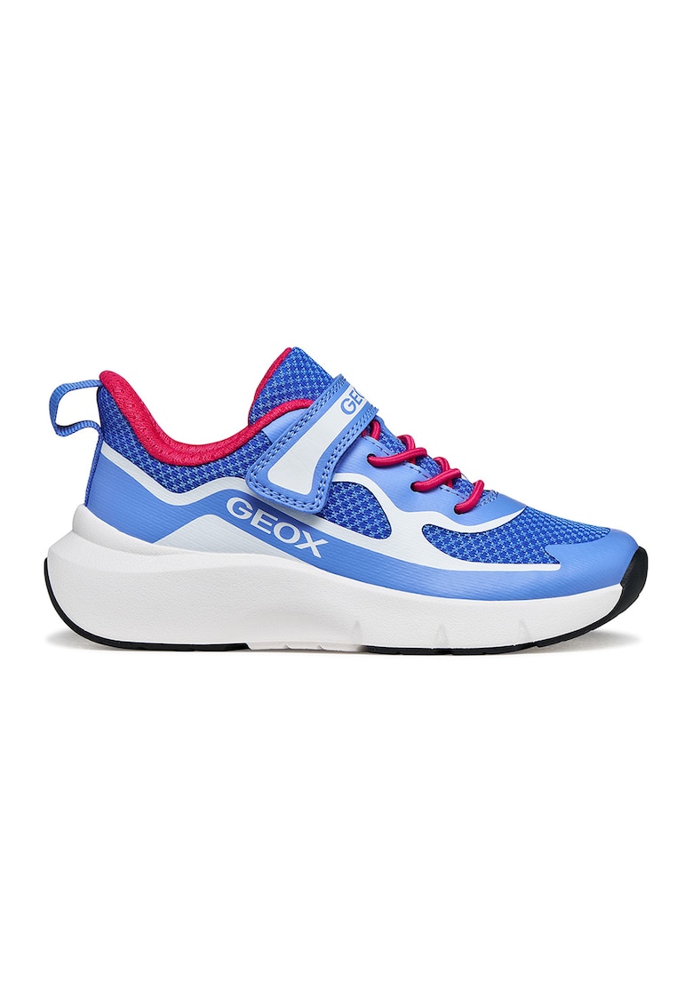 Pantofi sport Pro-ran cu velcro si talpa wedge - Alb/Albastru azur