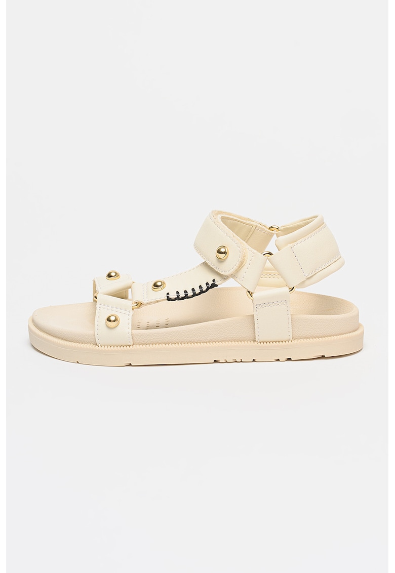 Sandale cu velcro Foammentera - Auriu/Alb fildes
