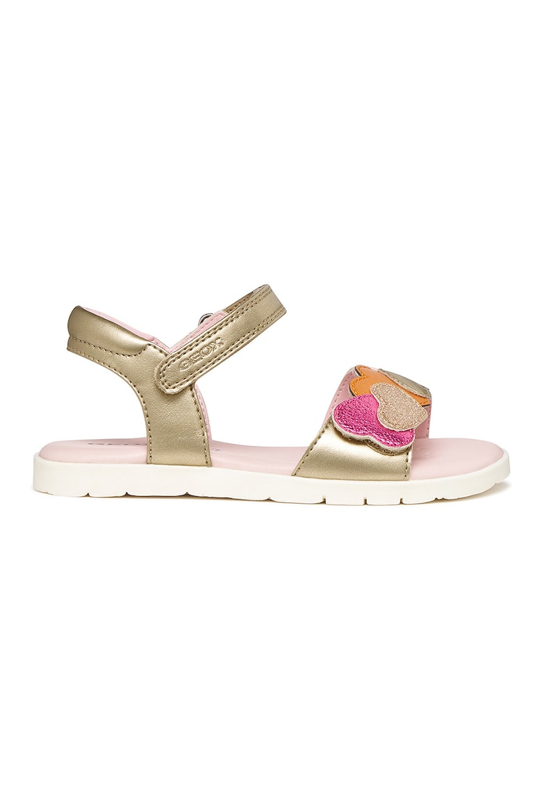 Sandale cu velcro Joyfoot - Auriu/Roz