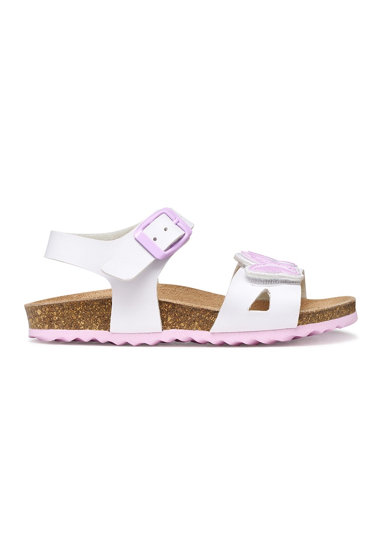 Sandale flatform cu catarama - Alb/Roz deschis