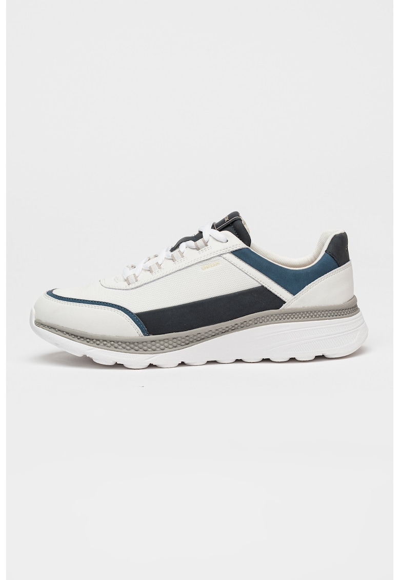 Pantofi sport Spherica Actif X1 low-cut cu garnituri de piele - Alb/Bleumarin
