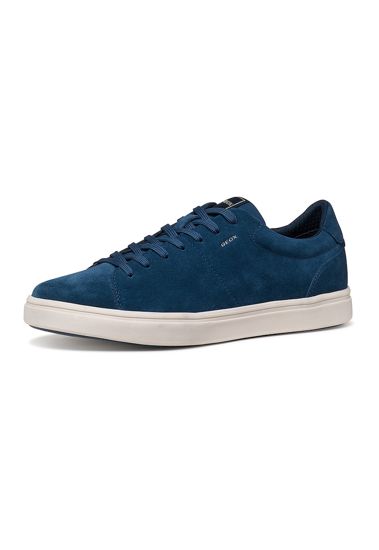 Pantofi sport uni din piele intoarsa - Albastru oceanic