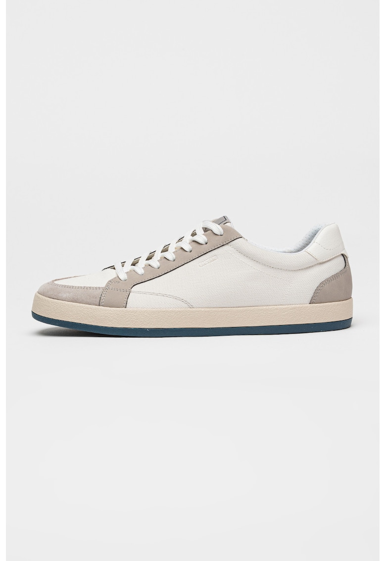 Pantofi sport Serifos din material textil cu garntiuri din piele intoarsa - Maro taupe deschis/Alb murdar