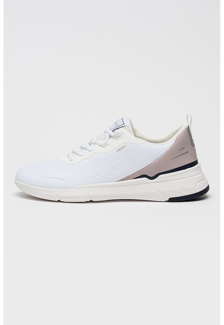 Pantofi sport Vittour din material textil cu insertii de piele ecologica - Gri deschis/Alb murdar/Maro pamantiu