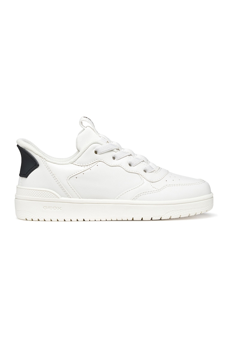 Pantofi sport slip-on din piele ecologica - Alb/Negru