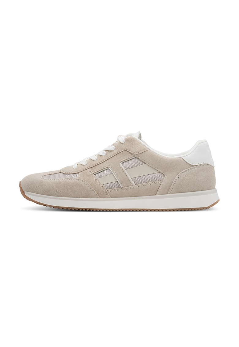 Pantofi sport cu insertii de piele intoarsa - Bej