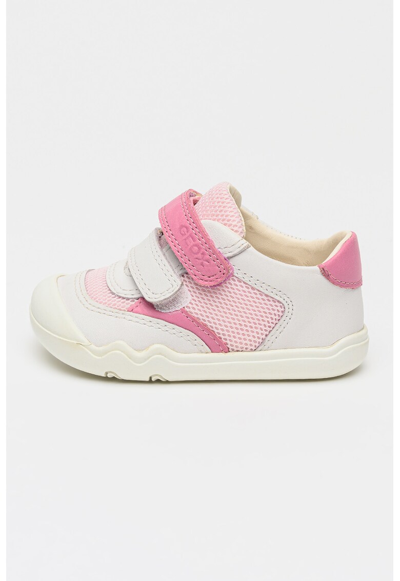 Pantofi sport Steppieup din piele si plasa - Roz pastel/Alb optic