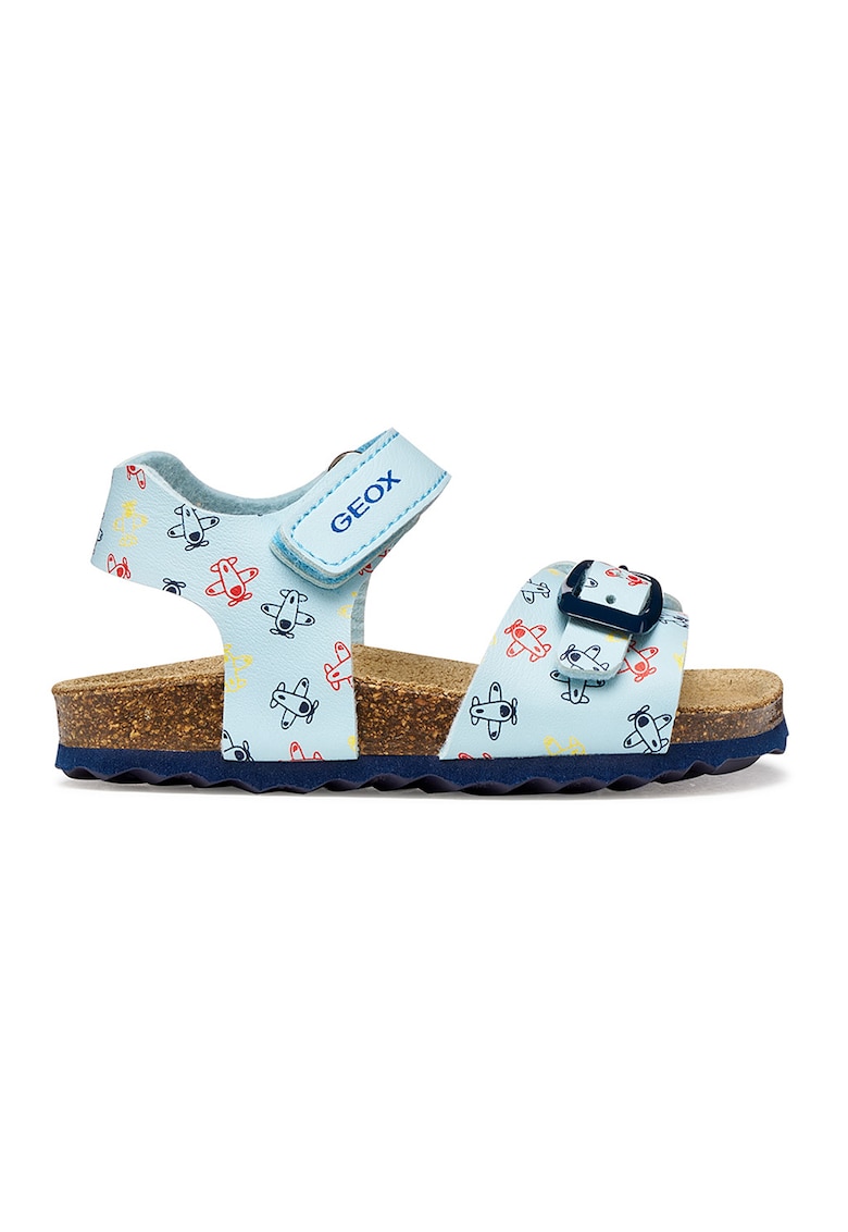 Sandale de piele ecologica cu velcro si model