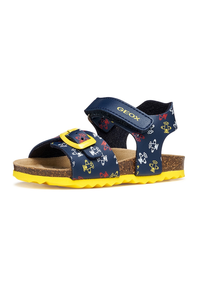 Sandale de piele ecologica cu velcro si model