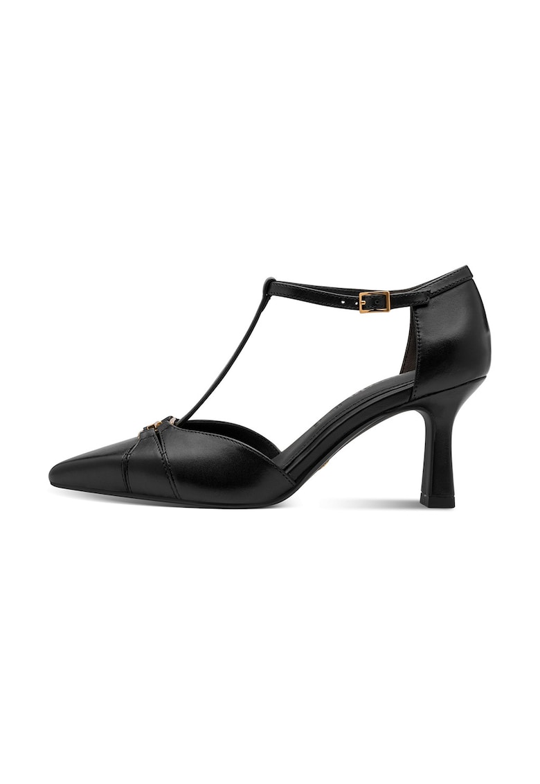 Pantofi de piele cu varf ascutit - Negru