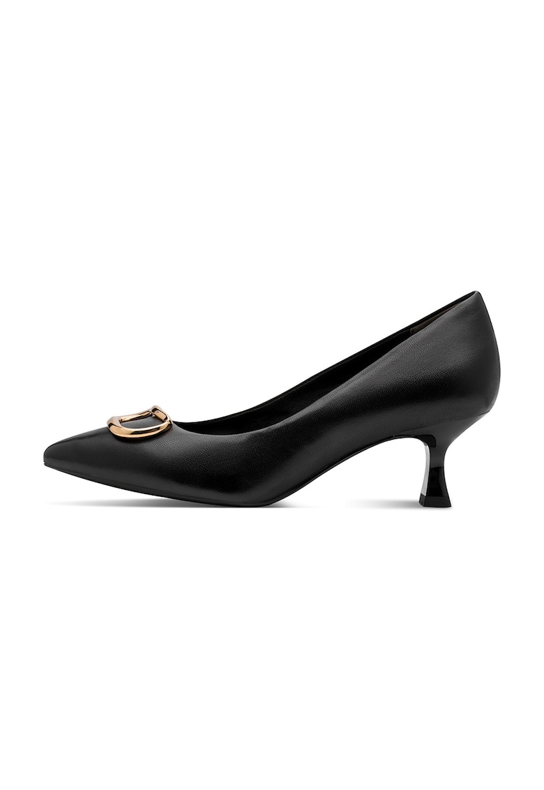 Pantofi de piele cu varf ascutit - Negru