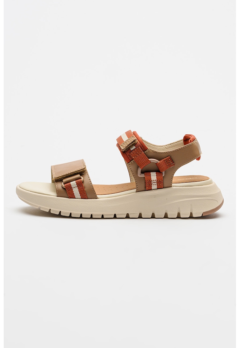Sandale cu inchidere velcro Flextride - Maro cognac/Maro scortisoara