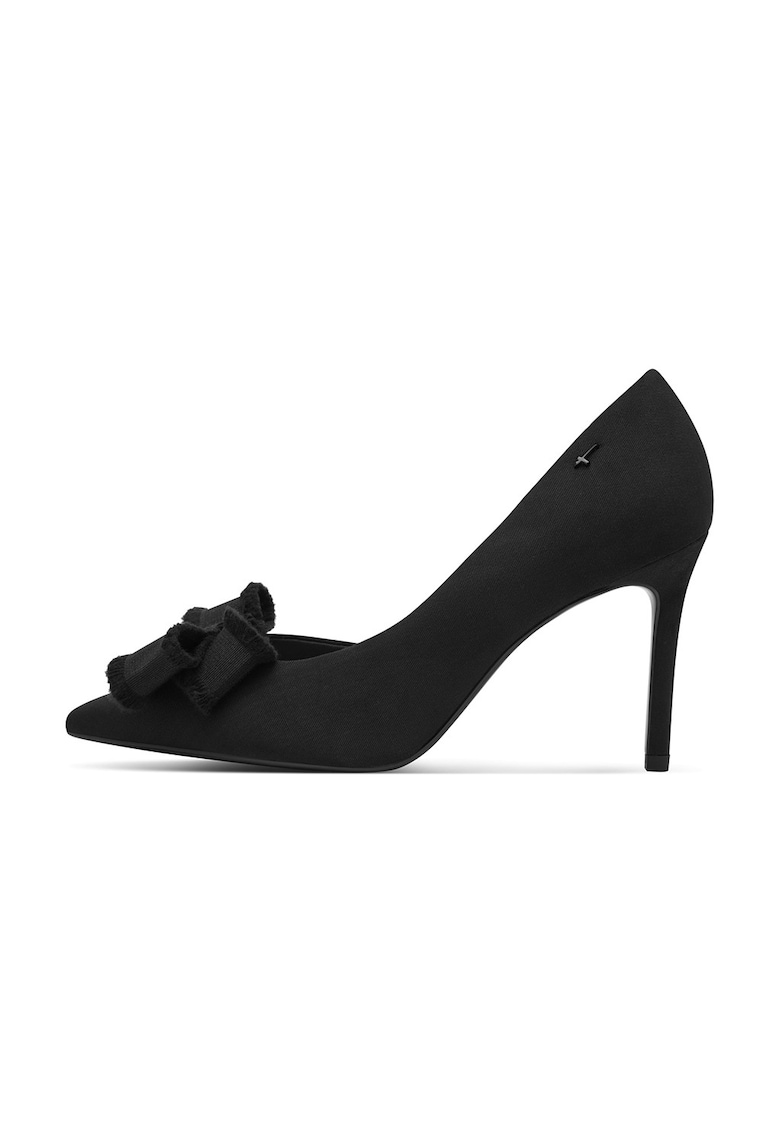 Pantofi stiletto cu aplicatie funda - Negru