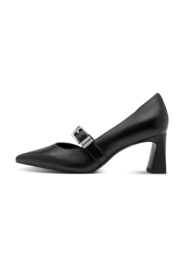 Pantofi de piele cu varf ascutit - Negru
