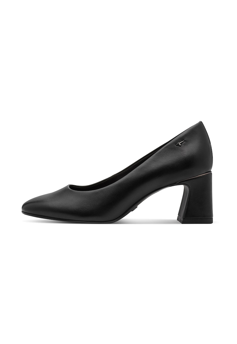 Pantofi de piele cu varf rotund - Negru