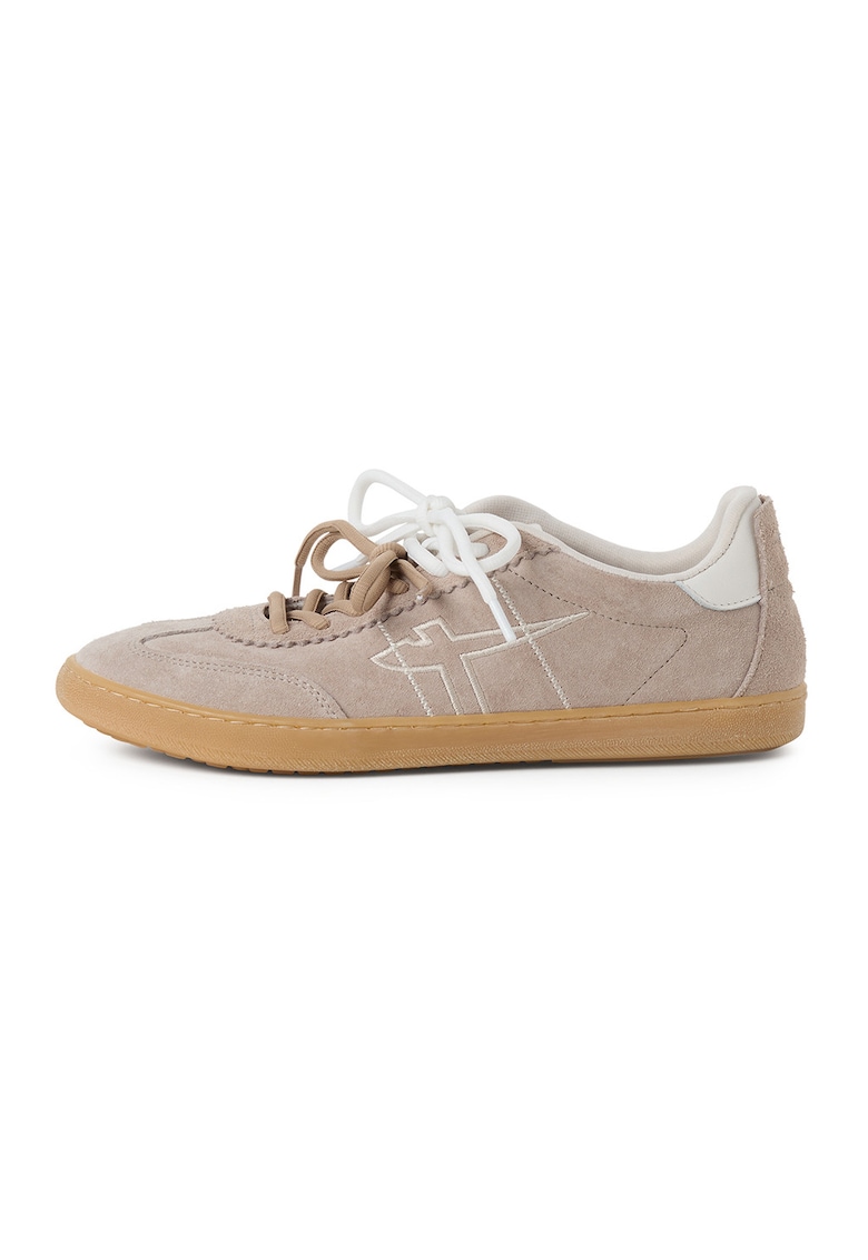 Pantofi sport low-cut de piele - Maro taupe