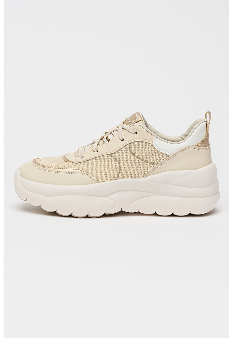 Pantofi sport Xtors cu garnituri din piele si aspect masiv - Bej deschis