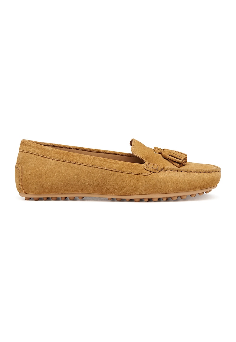 Pantofi loafer din piele intoarsa cu canafi Kalistena - Caramel