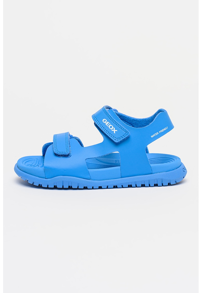 Sandale cu velcro si logo discret - Albastru