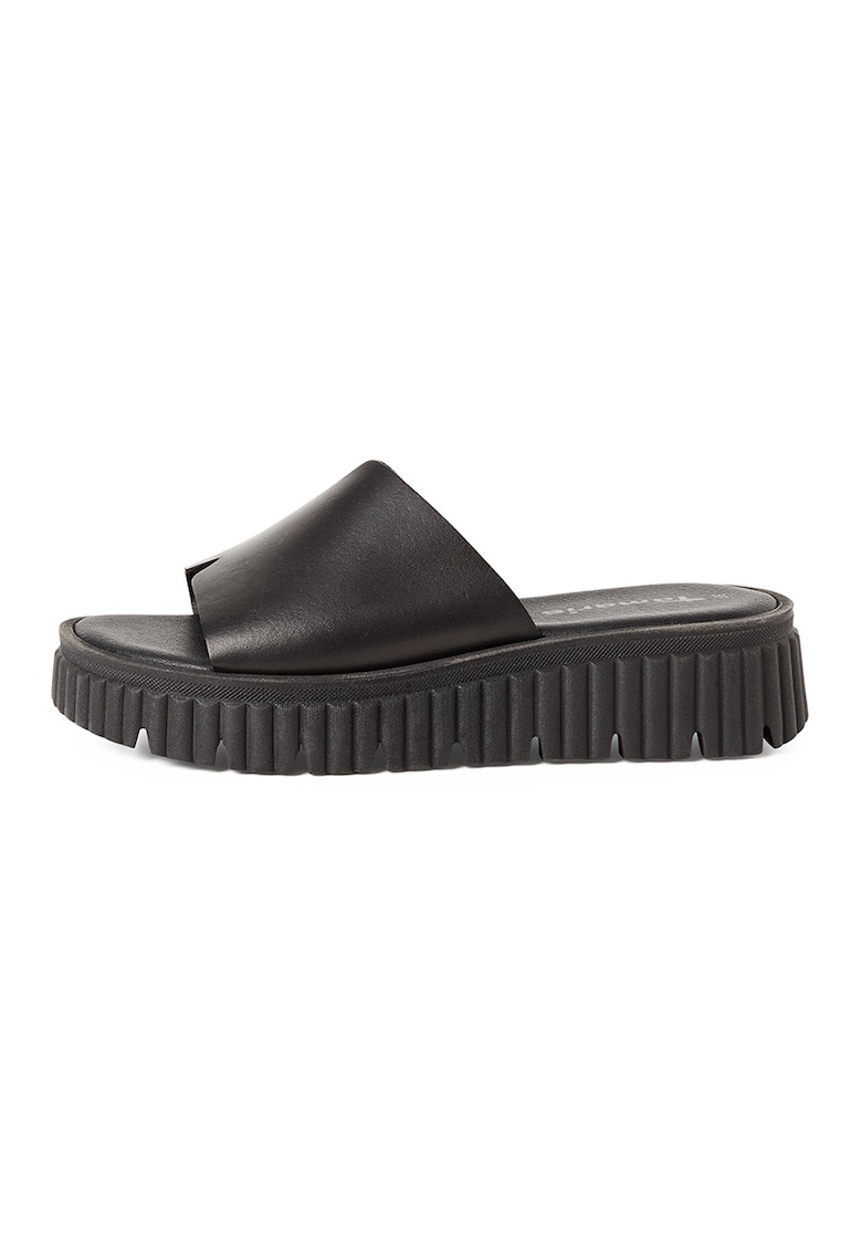 Papuci din piele - Negru