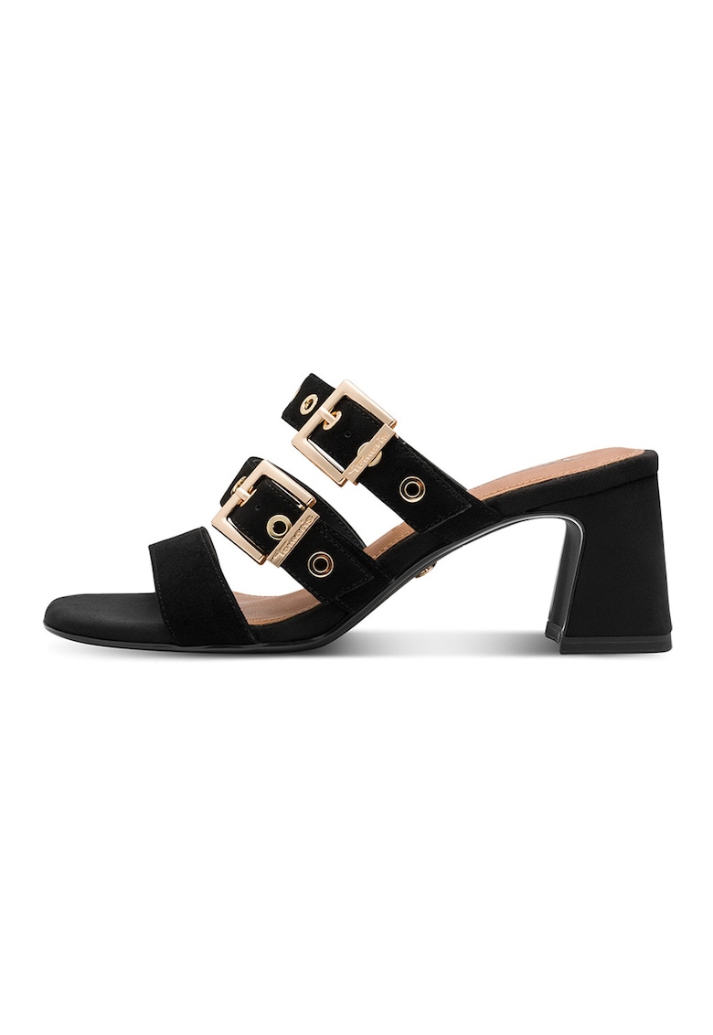 Sandale slip-on din piele intoarsa - Negru