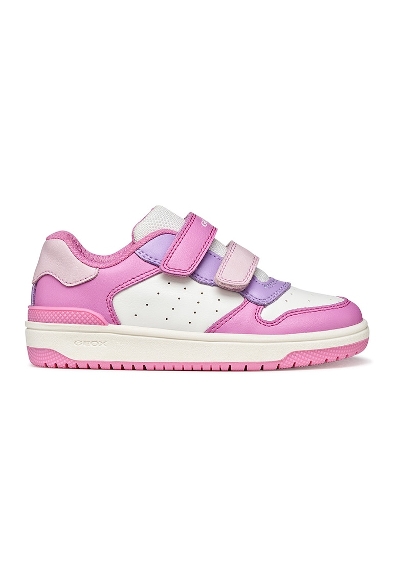 Pantofi sport Washiba din piele ecologica cu model colorblock - Alb/Roz/Violet pastel