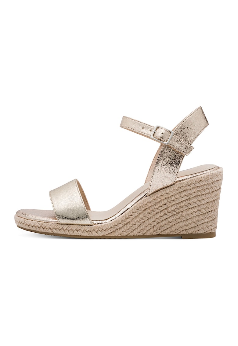 Sandale-espadrile cu talpa wedge - Auriu