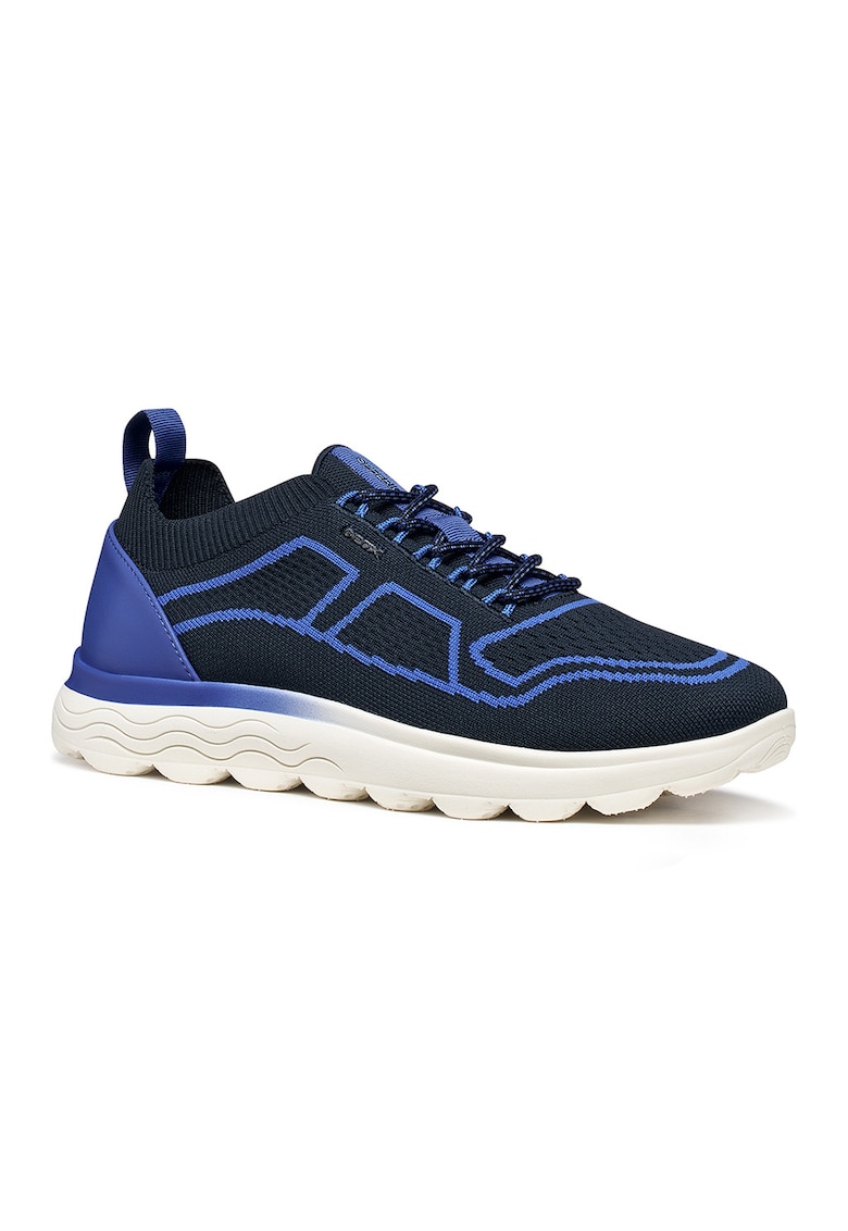 Pantofi sport din material textil cu design grafic - Albastru ultramarin/Albastru azur