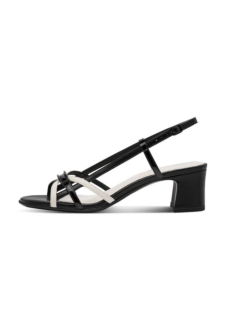 Sandale slingback de piele ecologica - Negru