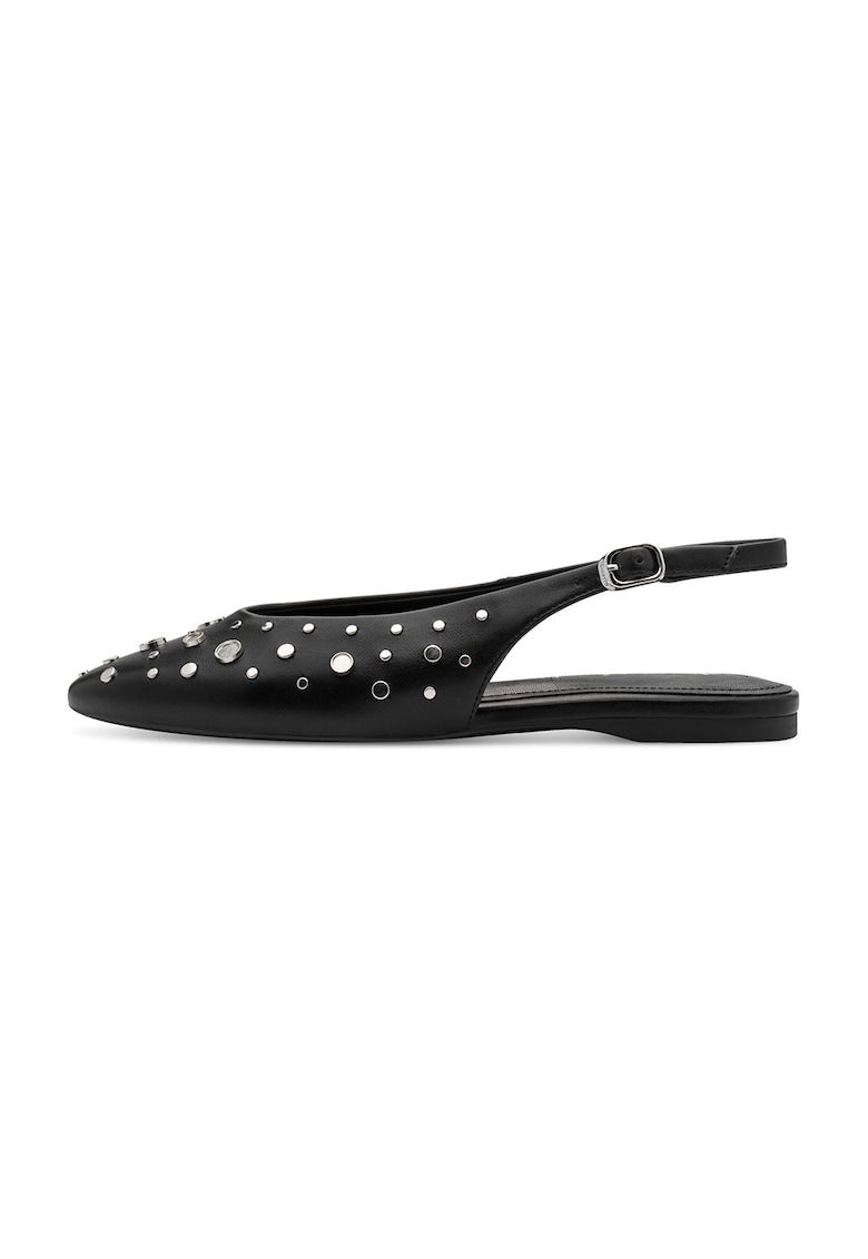 Balerini slingback cu varf ascutit - Negru/Argintiu