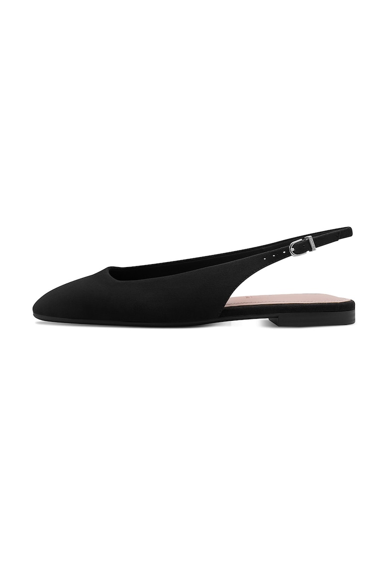Balerini slingback cu varf rotund - Negru