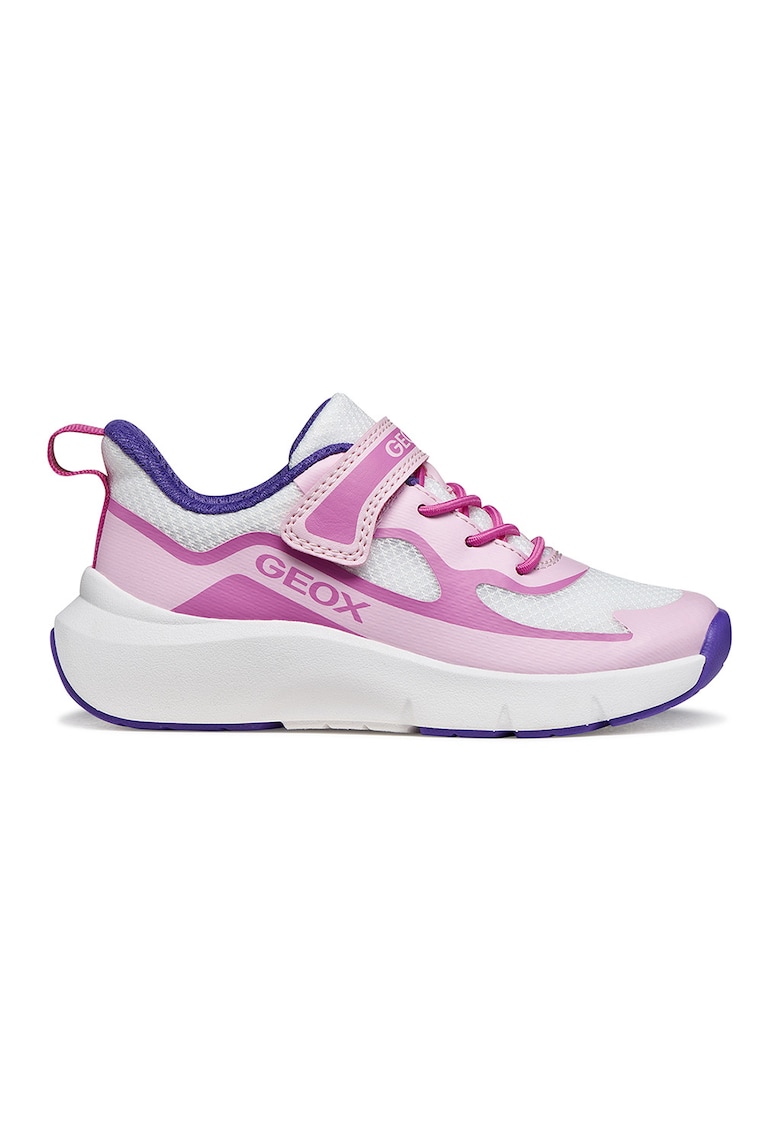 Pantofi sport Pro-ran cu velcro si talpa wedge - Alb/Violet/Roz