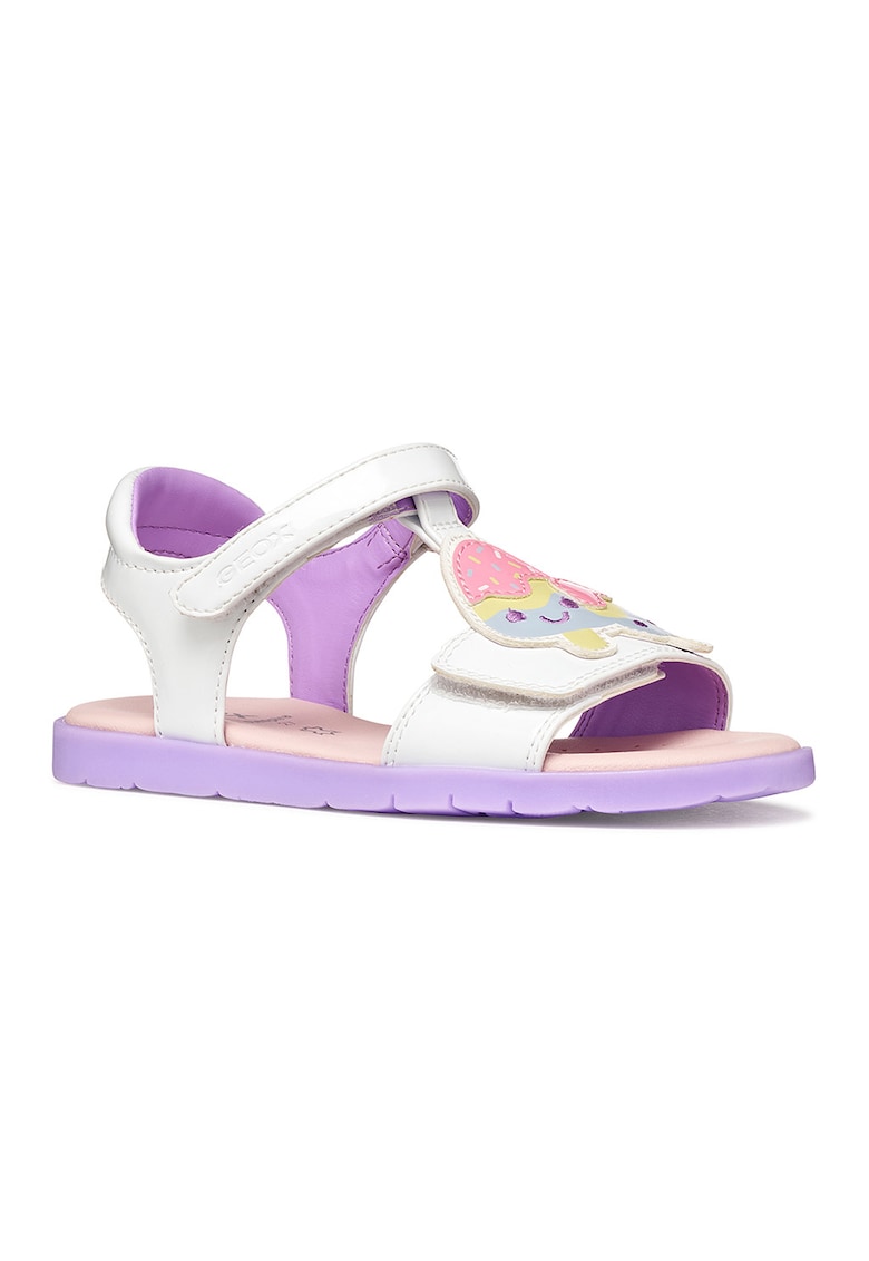 Sandale cu velcro Joyfoot - Alb/Lila