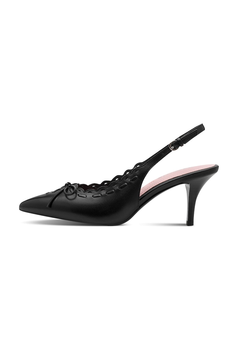 Pantofi slingback de piele cu toc inalt - Negru