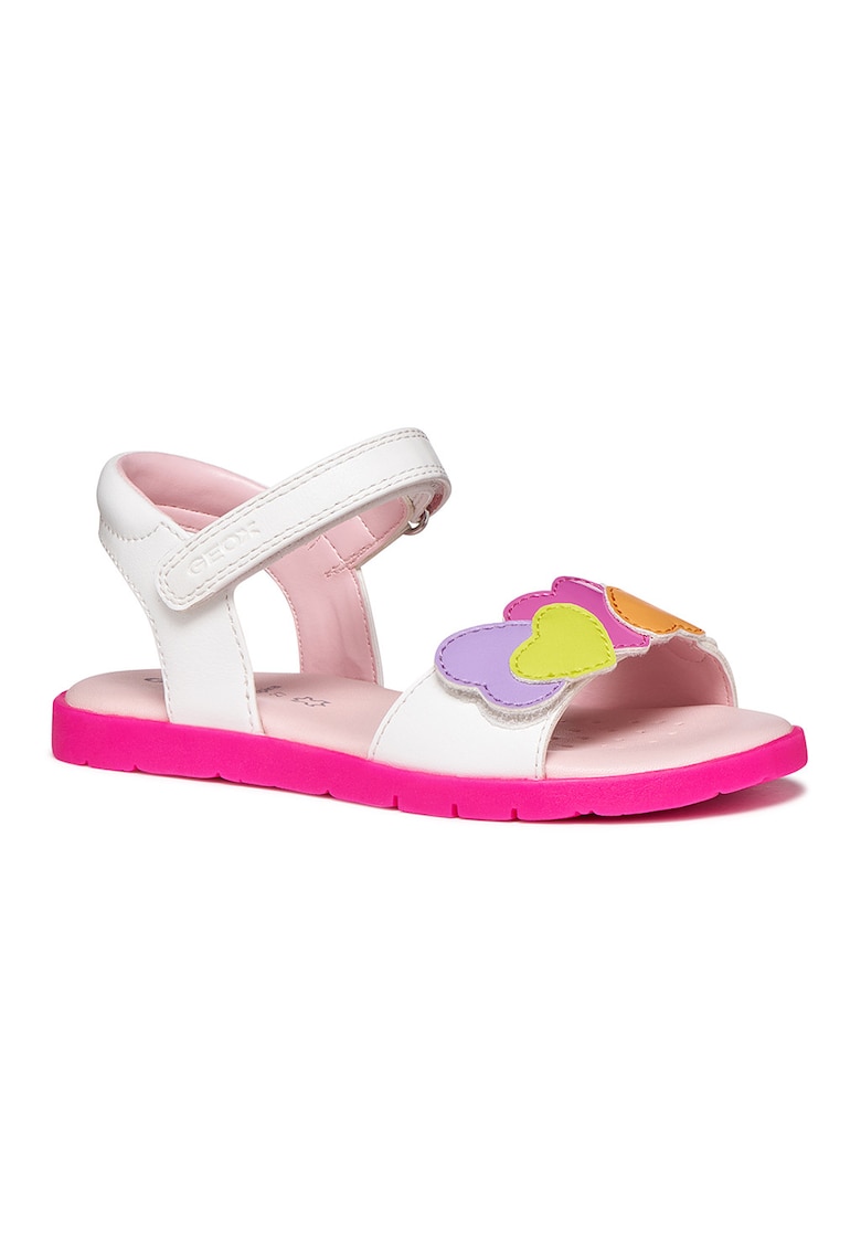 Sandale cu velcro Joyfoot - Alb/Roz