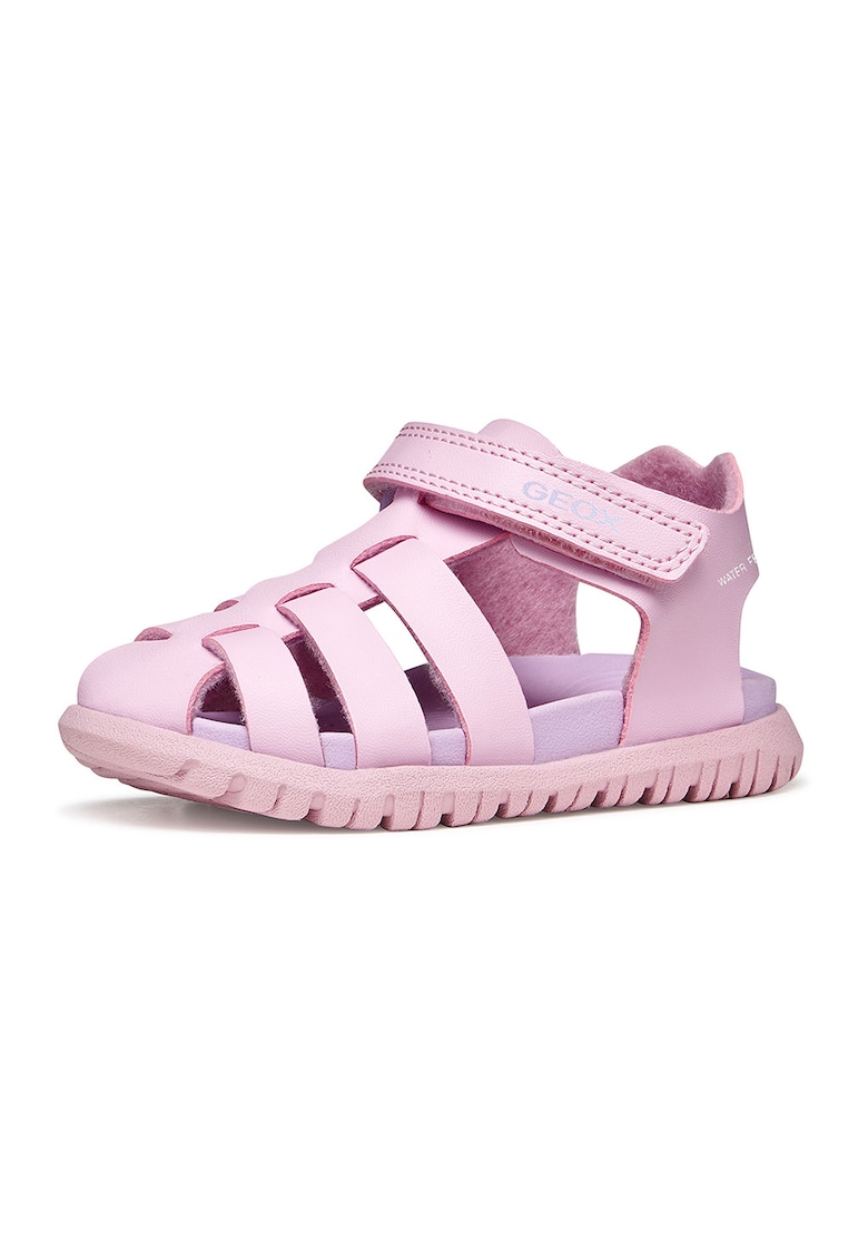 Sandale fisherman cu velcro - Roz bombon