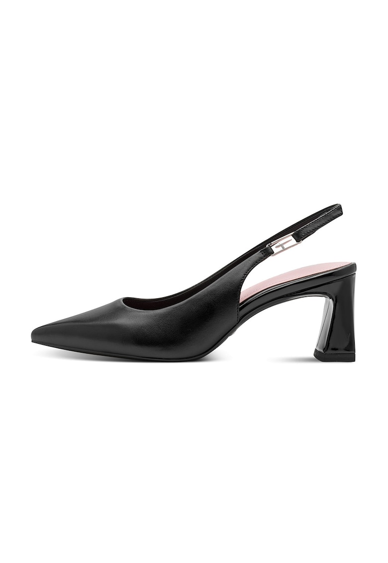 Pantofi de piele intoarsa cu varf ascutit - Negru