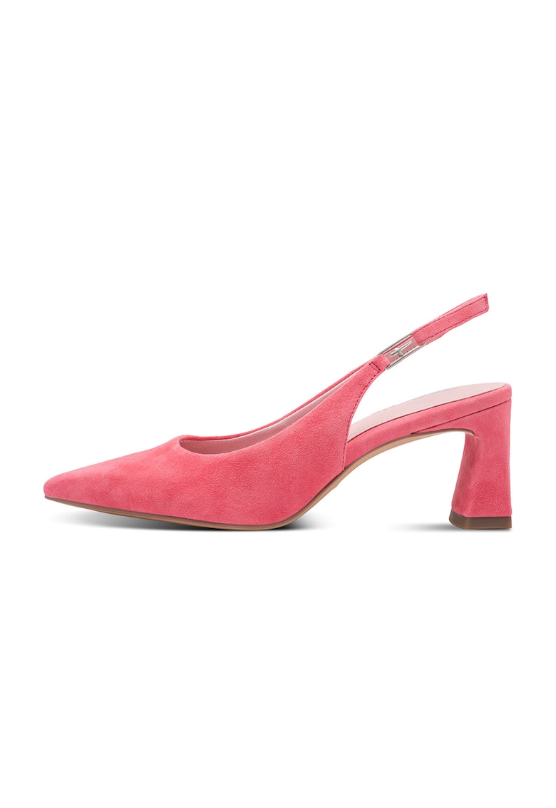 Pantofi de piele intoarsa cu varf ascutit - Fucsia