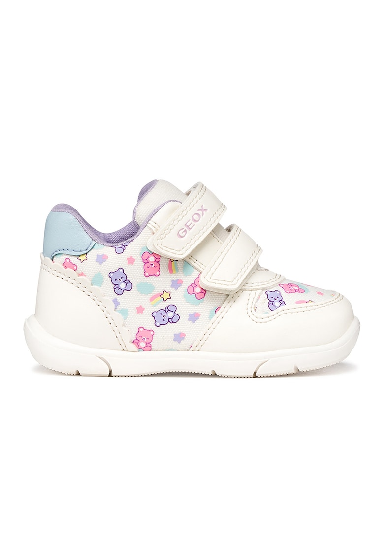 Pantofi sport Zapito de piele ecologica cu velcro - Alb/Roz