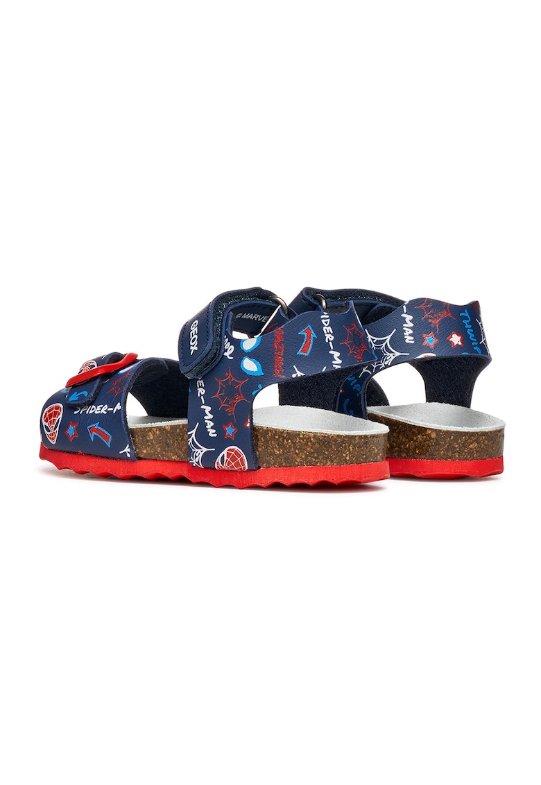 Sandale cu velcro SpiderMan - Rosu englez/Bleumarin